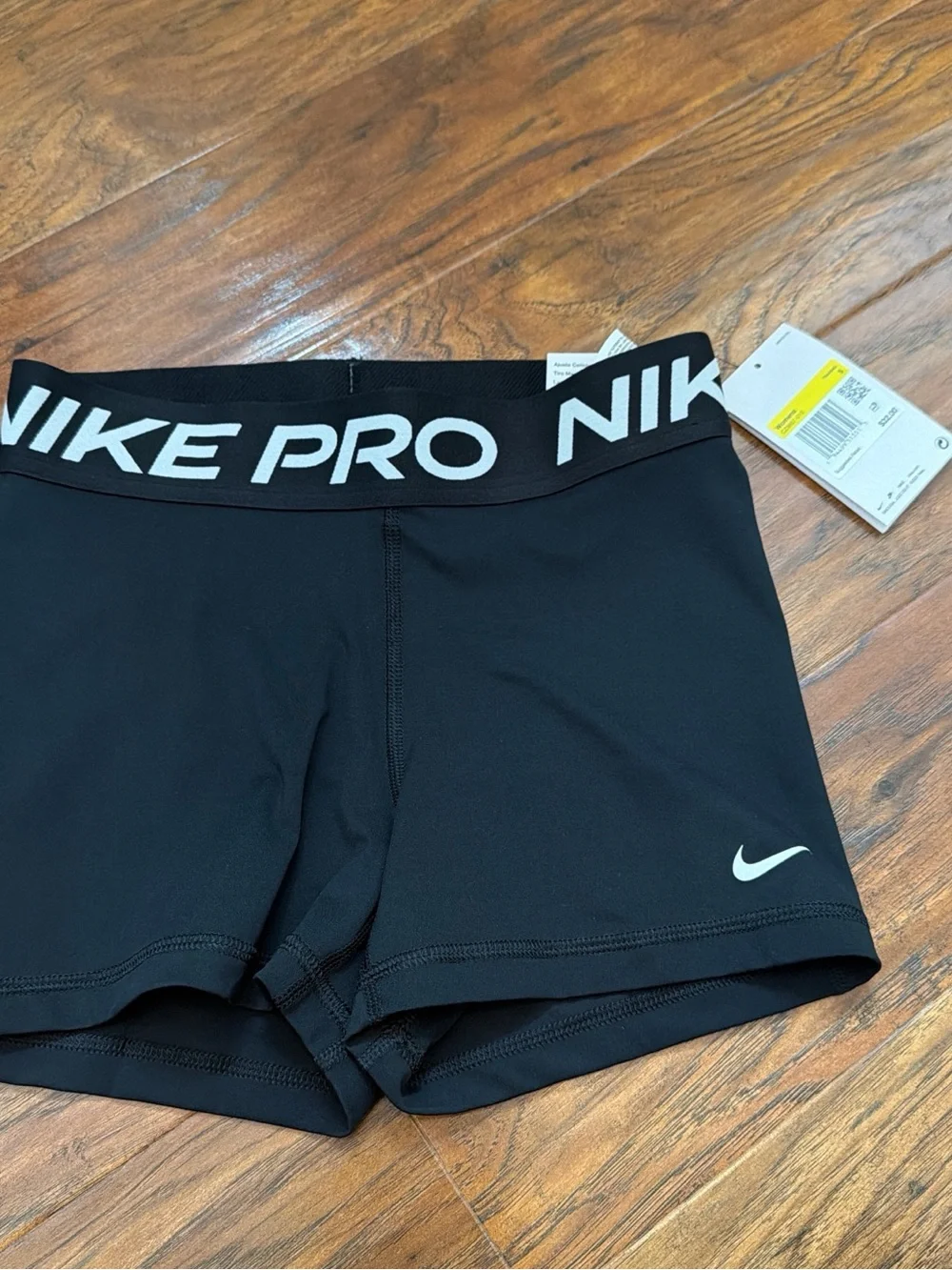Nike Black and White Elastic-Waist Training Shorts